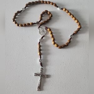 Catholic Rosary Wooden Prayer Beads Crucifix Souvenir Jerusalem protected